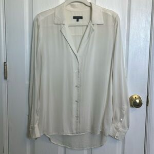 Quince washable stretch silk notch collar blouse